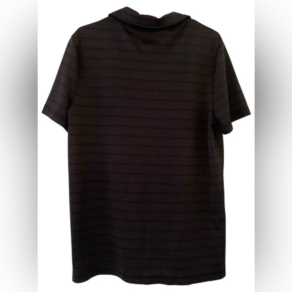 Tek GEAR DryTEK Boys S(8) Black Active Short Sleeve Polo Shirt, Embossed Stripes - Picture 3 of 3